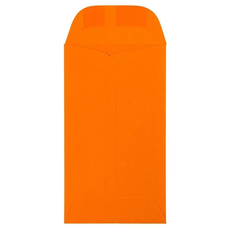 JAM PAPER #6 Coin Business Colored Envelopes - 3 3/8 x 6 - Orange Recycled - 50/Pack - Image 2